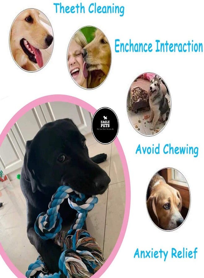 Eagle Pets Pack of 3 Large Dog Rope Tug of War Toys 5 Knot Durable Chew Toy Pack of 3 for Aggressive Chewers (Color May Vary) - Image 4