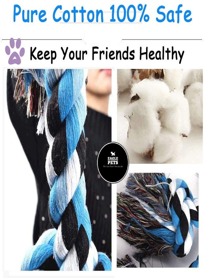 Eagle Pets Pack of 3 Large Dog Rope Tug of War Toys 5 Knot Durable Chew Toy Pack of 3 for Aggressive Chewers (Color May Vary) - Image 3
