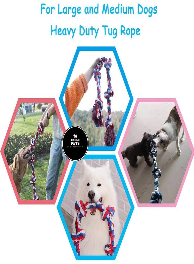 Eagle Pets Pack of 3 Large Dog Rope Tug of War Toys 5 Knot Durable Chew Toy Pack of 3 for Aggressive Chewers (Color May Vary) - Image 5