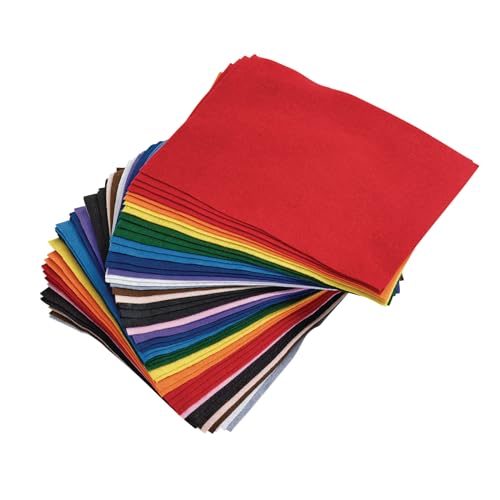 Colorations 100 Polyester Felt Sheets 9 inches x 12 inches 13 colors 1mm Thick 50 Sheet Pack for Sewing and DIY Arts Crafts Projects BlueGrayGreenOrangePurpleWhite - Image 1