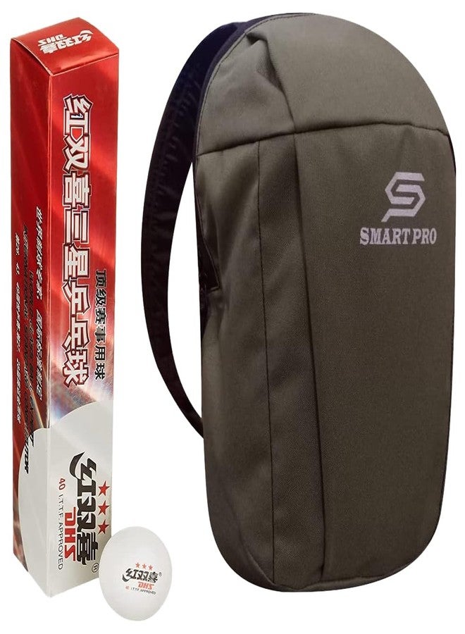 دي إتش أس كرة تنس الطاولة DHS 40 مم، 3 نجوم، بيضاء (علبة من 6 قطع) 36 قطعة مع غطاء Smart PRO TT الخاص Speed SAGE - Image 1