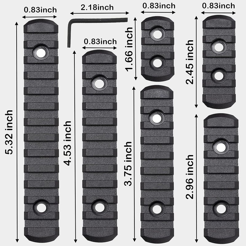CRUSHUNT 12 Pack Single Picatinny Rail 3 3 5 5 7 7 9 9 11 11 13 13 Slots Polymer Black - Image 3