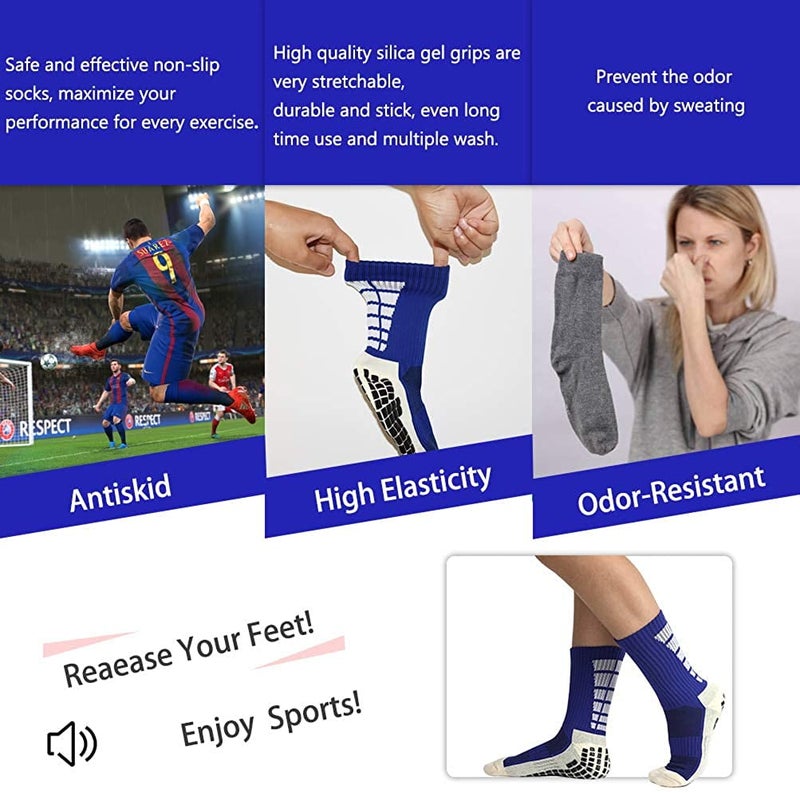 3 pairs, adult dispensing non-slip shock absorption thickened towel bottom socks, unisex elderly diabetic hospital socks/black Size 39-45 - Image 5
