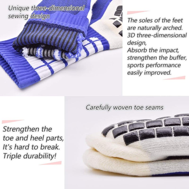 3 pairs, adult dispensing non-slip shock absorption thickened towel bottom socks, unisex elderly diabetic hospital socks/black Size 39-45 - Image 3