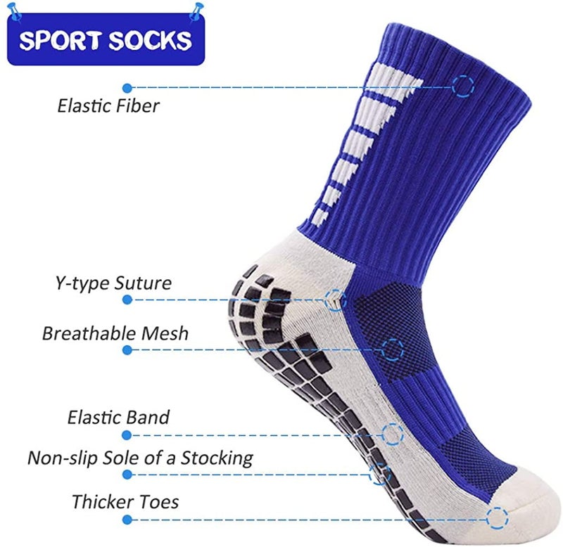 3 pairs, adult dispensing non-slip shock absorption thickened towel bottom socks, unisex elderly diabetic hospital socks/black Size 39-45 - Image 2