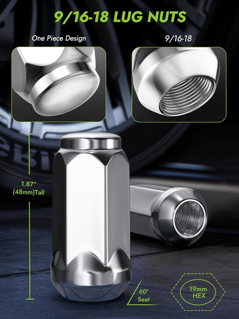 AUTOPTIM 32PCS Chrome Lug Nuts for Dodge Ram - Image 2