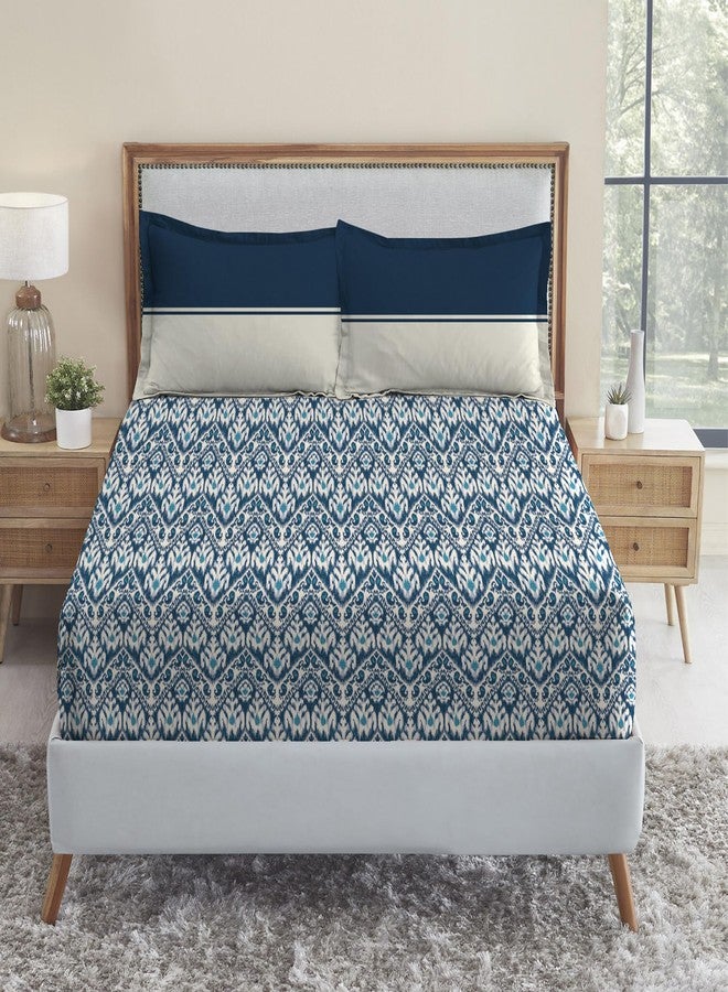 MYTRIDENT Urban Comfort Bedsheet for Double Bed, 144 TC, 100% Cotton Bedsheet with 2 Pillow Covers, Queen Size 228 cm x 254 cm, Audrey - Image 1