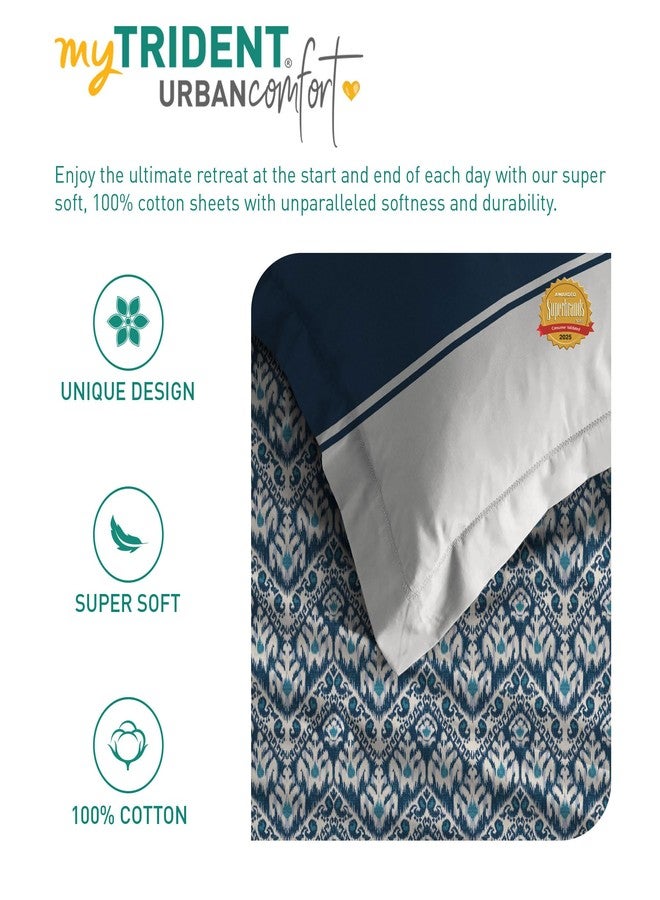 MYTRIDENT Urban Comfort Bedsheet for Double Bed, 144 TC, 100% Cotton Bedsheet with 2 Pillow Covers, Queen Size 228 cm x 254 cm, Audrey - Image 5