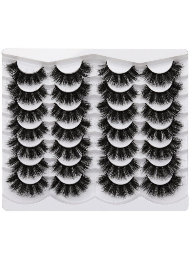 JIMIRE Mink Lashes Fluffy 20Mm Long Dramatic False Eyelashes Thick Full Volume Eye Lashes Pack 14 Pairs - Image 3