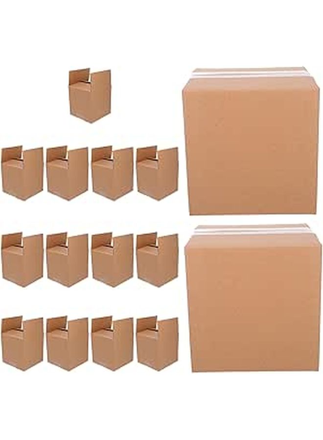 FOMIYES 15pcs Brown Corrugated Cardboard Boxes 15x15x15cm Small Square Shipping Cartons for Moving Storage Business Mailing Supplies - Image 1