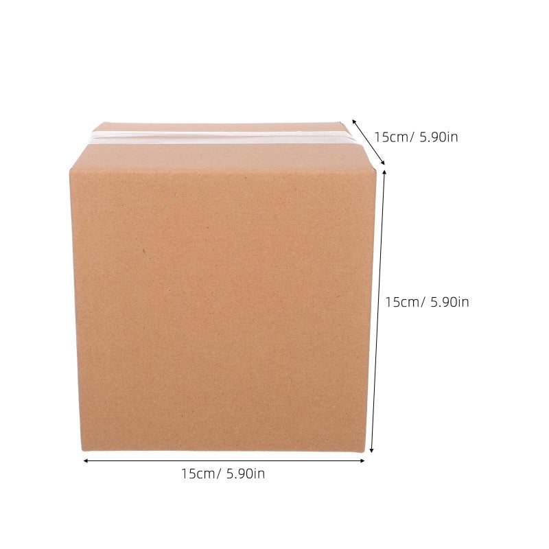 FOMIYES 15pcs Brown Corrugated Cardboard Boxes 15x15x15cm Small Square Shipping Cartons for Moving Storage Business Mailing Supplies - Image 3