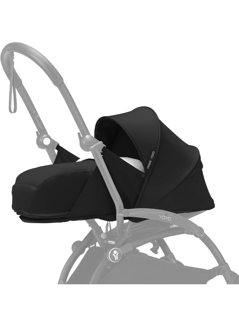 YOYO 0+ Newborn Pack, Black - Includes Mattress, Extendable Canopy & Five-Point Harness - Requires YOYO3 Frame (Sold Separately) - Image 1