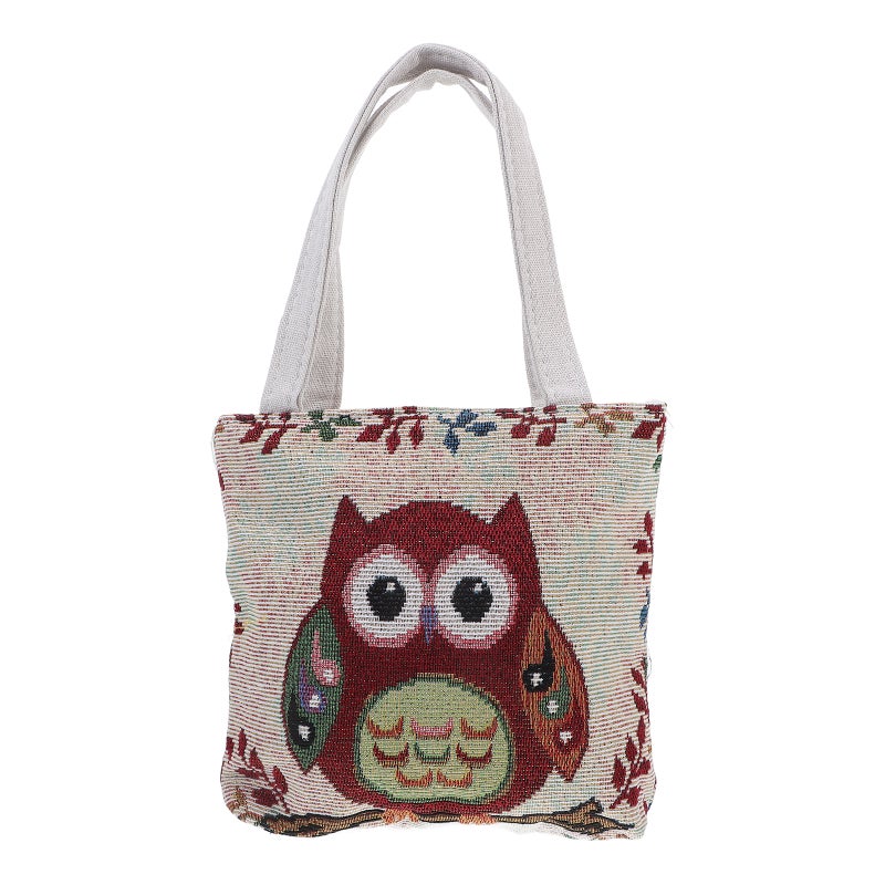 Tote Bags For Women With Zip Canvas Bag Ethnic Style Traveling Storage 21.00X21.00X6.00CM 1Pack - Image 1