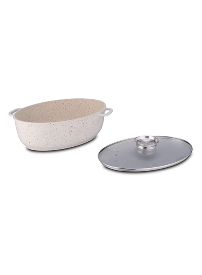 NAVA Die Cast Aluminium Roaster & Casserole "Terrestrial" With Granite Coating -Beige - Image 2