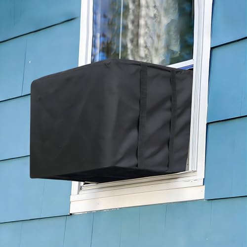 Demao AC Covers for Outside Air Conditioner Cover for Outside Window AC Unit 600D Oxford Heavy Duty Waterproof Dustproof Window Air Conditioner Cover17Wx12Dx13H - Image 1