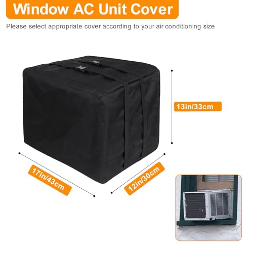 Demao AC Covers for Outside Air Conditioner Cover for Outside Window AC Unit 600D Oxford Heavy Duty Waterproof Dustproof Window Air Conditioner Cover17Wx12Dx13H - Image 3