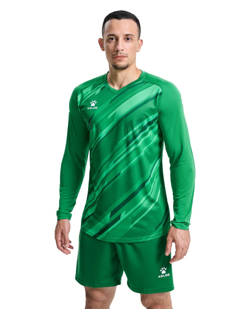 KELME Men's Soccer Goalie Jerseys,Padded Goalkeeper Kit,Youth Goalie Shirt and Pants with Socks Green Small - Image 1