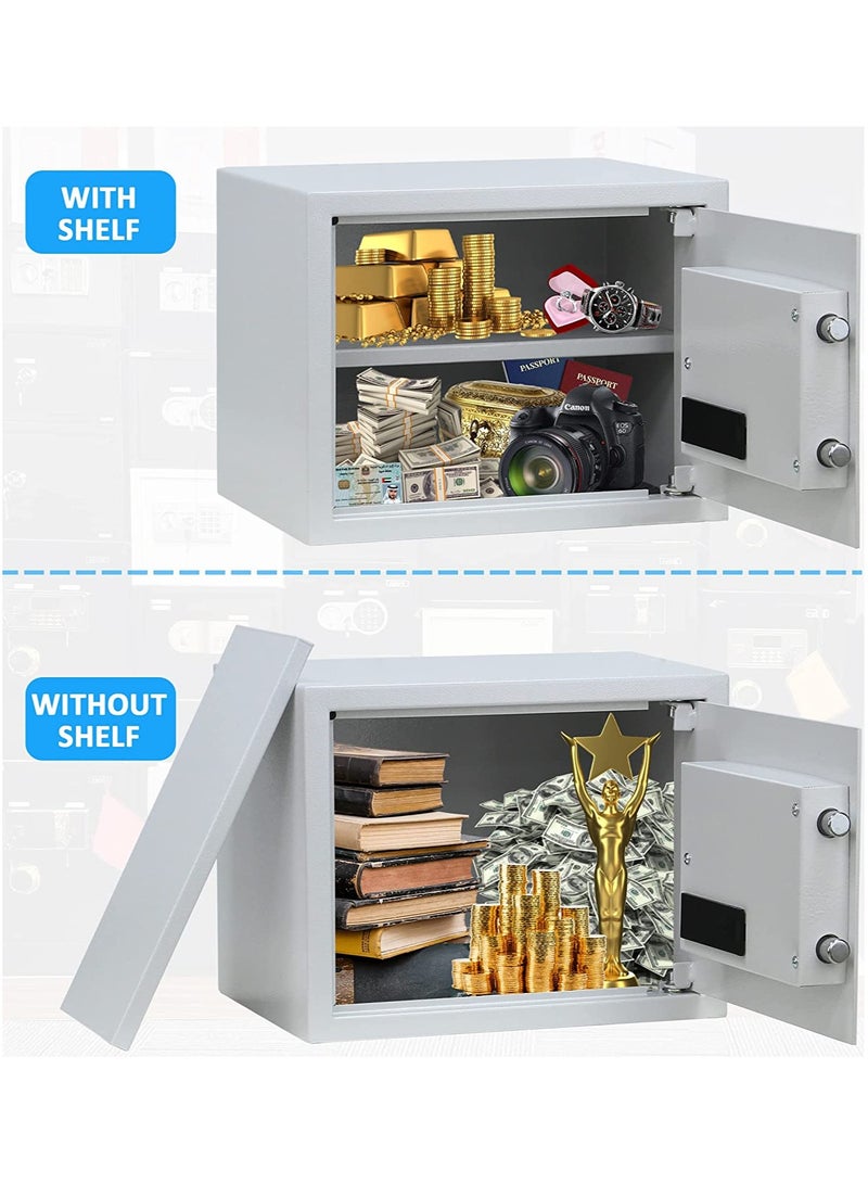 Rubik Large Safe Box Biometric Fingerprint, Digital Keypad and Key Lock, A4 Document Size Safety Locker for Home Office RBFPN30 (8kg, 30x38x30cm) White - Image 2