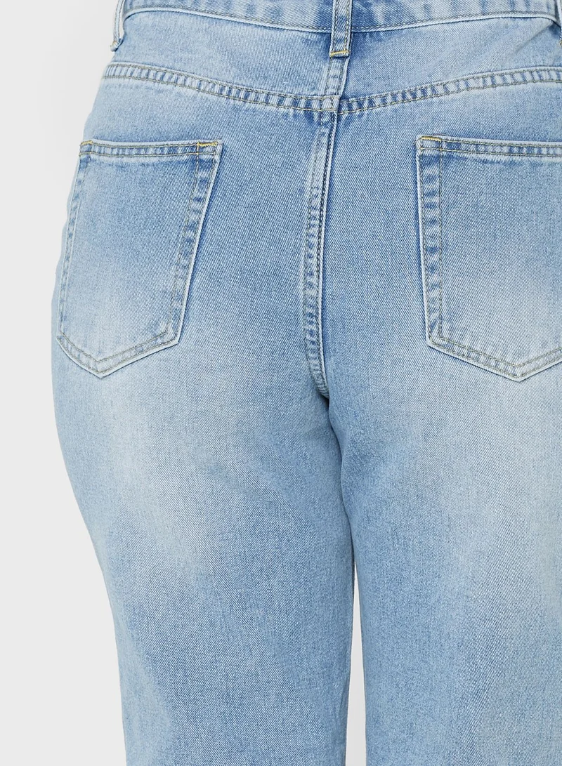 boohoo Distressed Mom Jeans