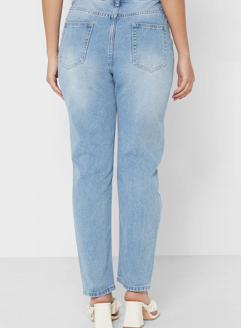 boohoo Distressed Mom Jeans