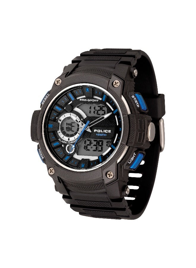 Men Orbit Black Rubber Strap Analog-Digital Watch for Men, 53mm