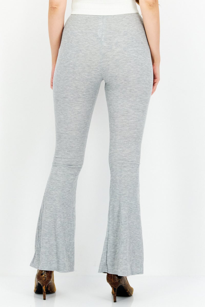 Missguided Women Regular Fit Heather Bootcut Pant, Grey - Image 3