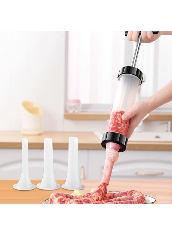 kulusion Sausage Stuffer - Homemade Manual Sausage Maker, Fast Meat Filling Machine, Food Grade Kitchen Sausage Stuffer Tool for Household Use (3 Stuffing Tubes) - Image 3