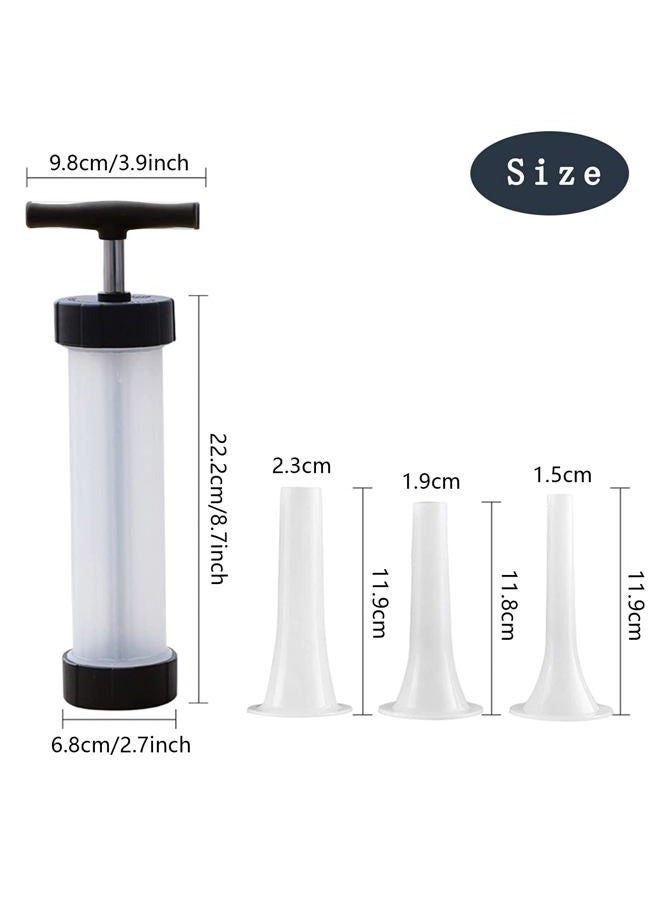 kulusion Sausage Stuffer - Homemade Manual Sausage Maker, Fast Meat Filling Machine, Food Grade Kitchen Sausage Stuffer Tool for Household Use (3 Stuffing Tubes) - Image 2