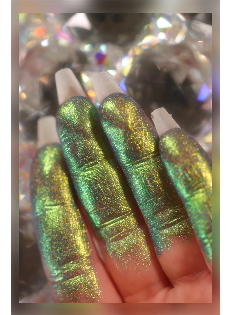 HOLOGRAPHIC MULTICHROME LIQUID GLITTER EYESHADOW - EMERELDA - Image 3