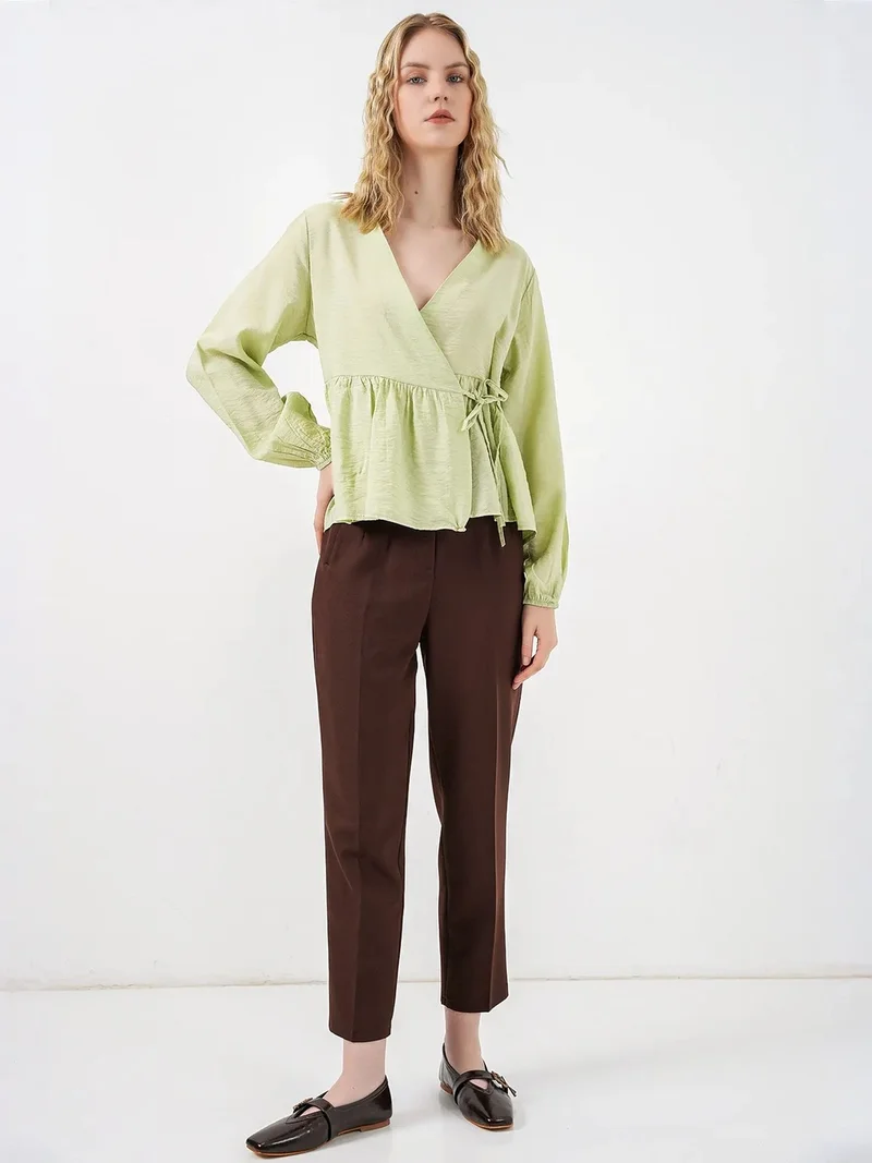 بيغ دارت BDART V-Neck Tie Detail Crepe Wrap Blouse