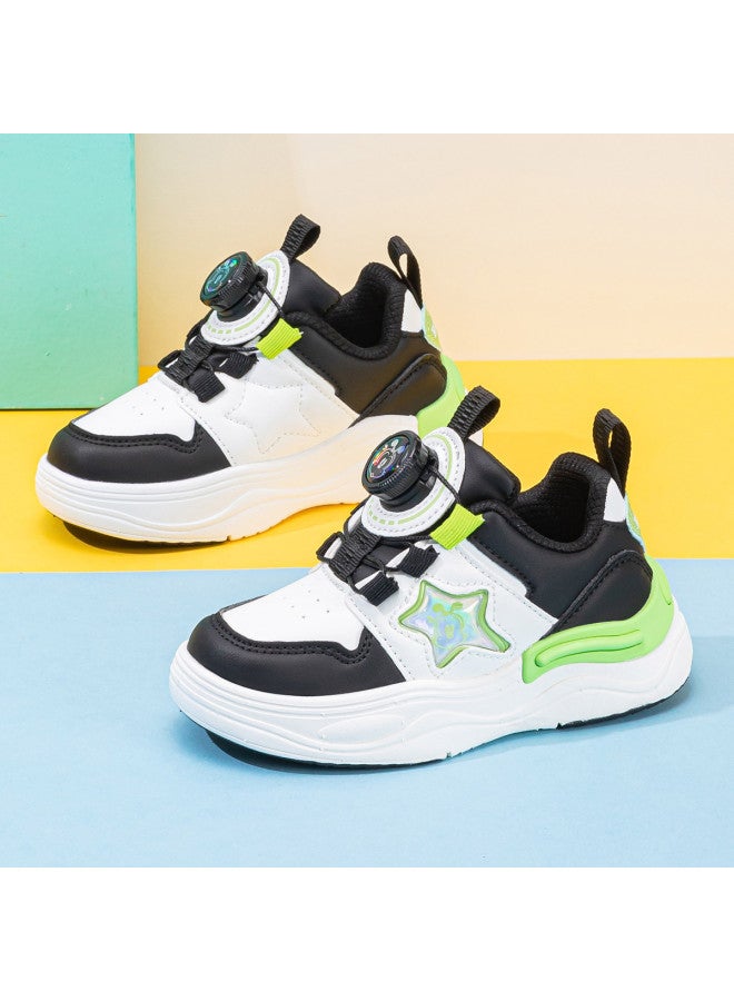 Babu Bean Knob Buckle Children's Casual Shoes】back-to-school Season Spring/autumn White Sneakers For Boys And Girls, Big Kids' Canvas Shoes, Sports Shoes - Image 5