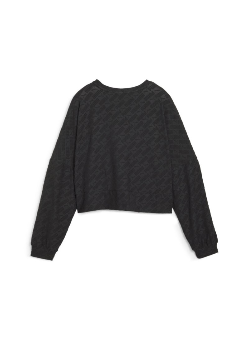 PUMA Womens Black Fleece Sweatshirt - Image 2