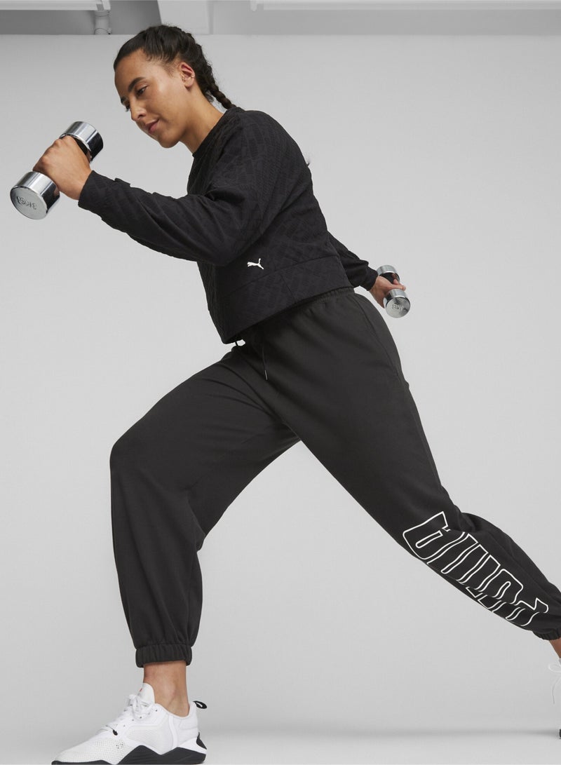 PUMA Womens Black Fleece Sweatshirt - Image 3