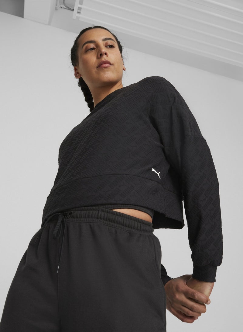 PUMA Womens Black Fleece Sweatshirt - Image 4