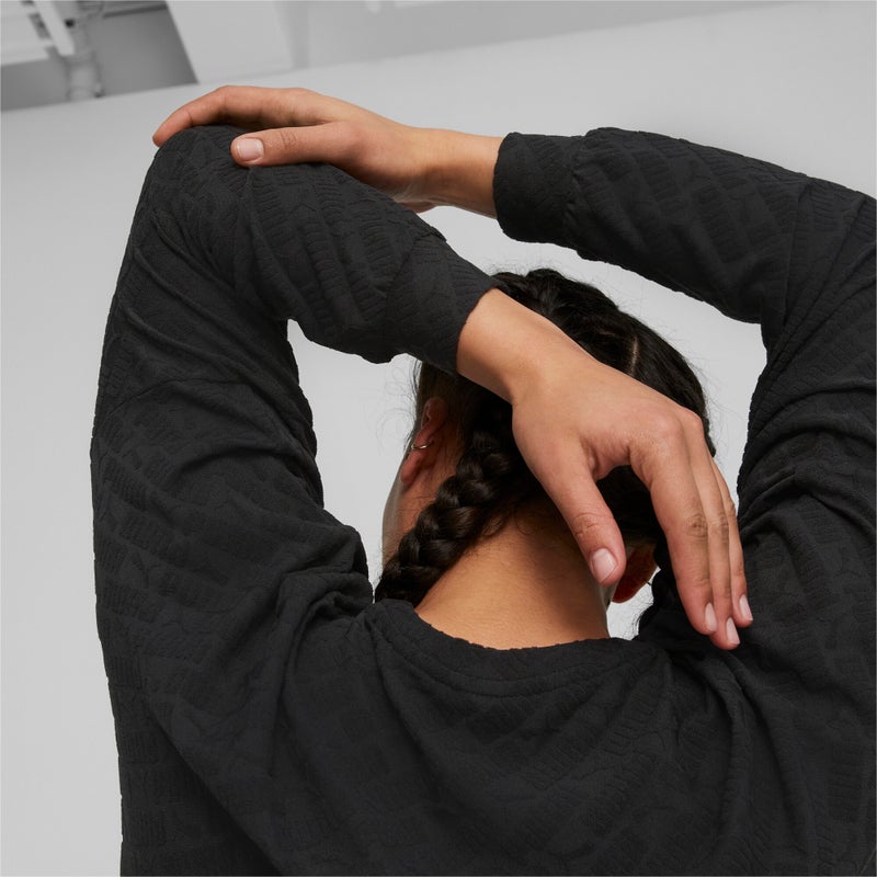 PUMA Womens Black Fleece Sweatshirt - Image 3