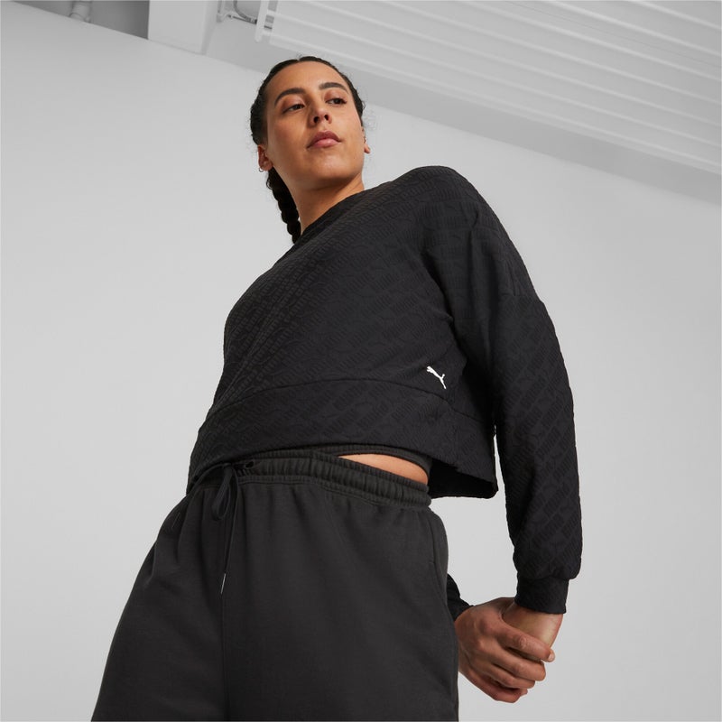 PUMA Womens Black Fleece Sweatshirt - Image 2