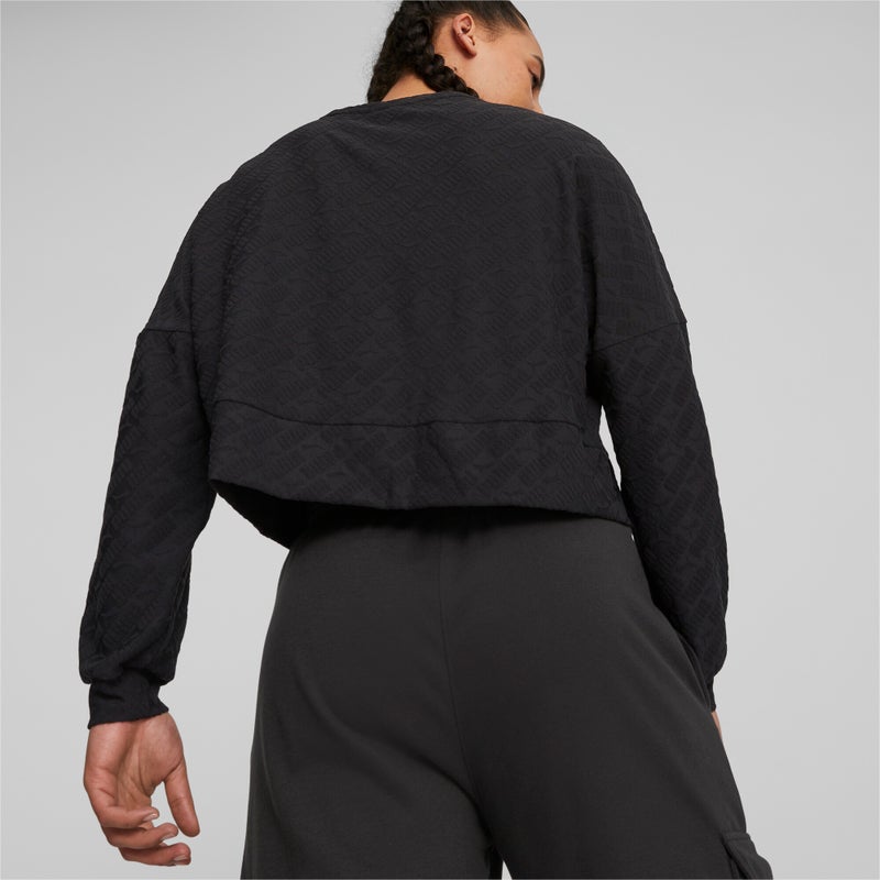 PUMA Womens Black Fleece Sweatshirt - Image 5