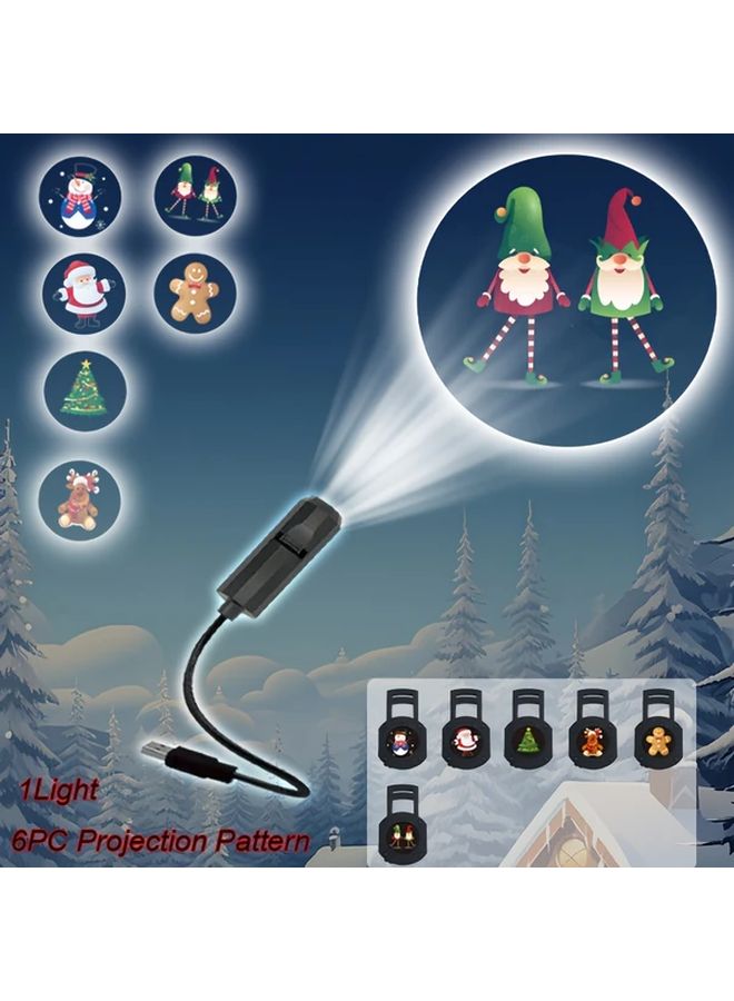 Christmas Projection Lights 1 Light 6 Pattern 360 Rotating LED Projector Outdoor Holiday Decorations - Image 1