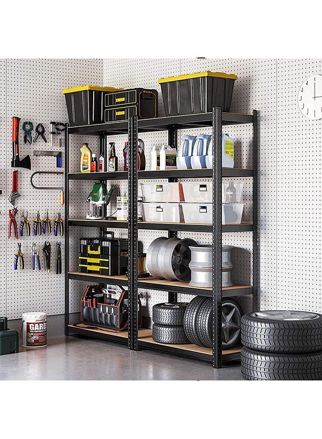 بيوينتي 5 رف معدني جسم تخزين رف منظم 86 × 36 × 183 سم رفوف سعة كبيرة وحدة رفوف معدنية ثقيلة للمراج مطبخ القبو مخزن - Image 5