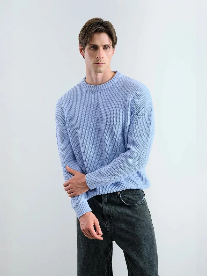 Giesto GIESTO Comfort Fit Ribbed Crew Neck Sweater