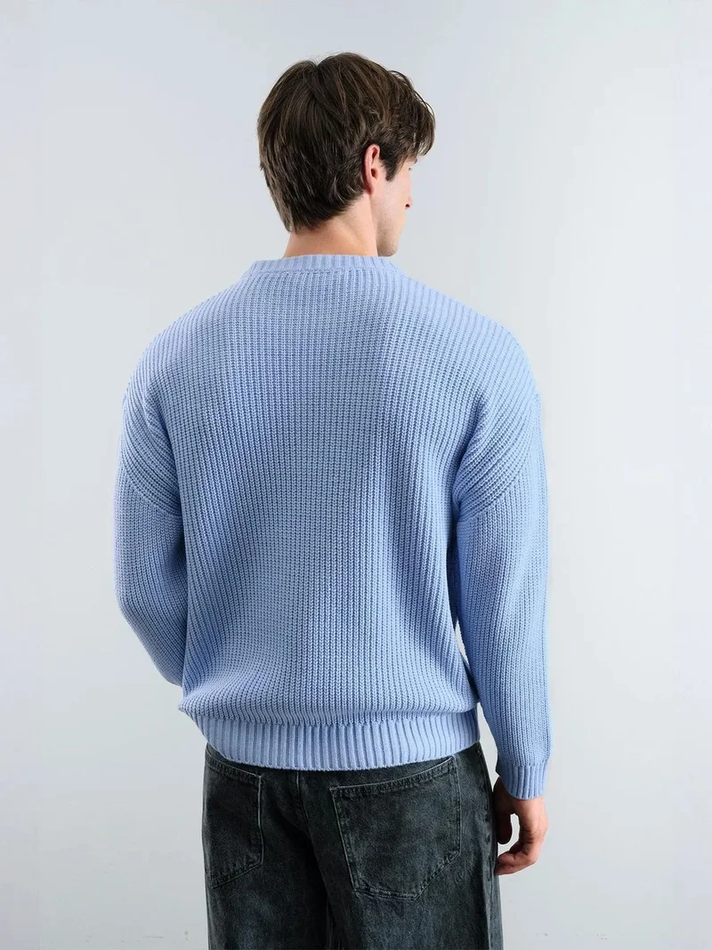Giesto GIESTO Comfort Fit Ribbed Crew Neck Sweater