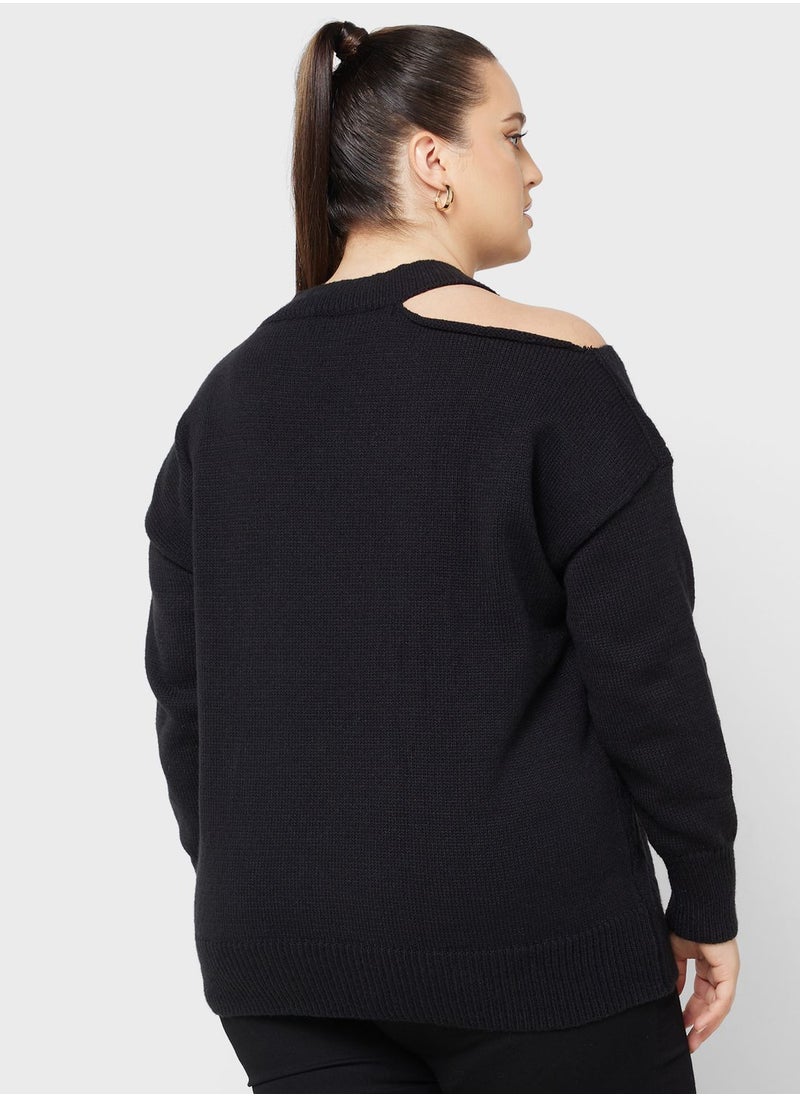Ella Plus - Cutout Strap Detail Sweater - Image 1