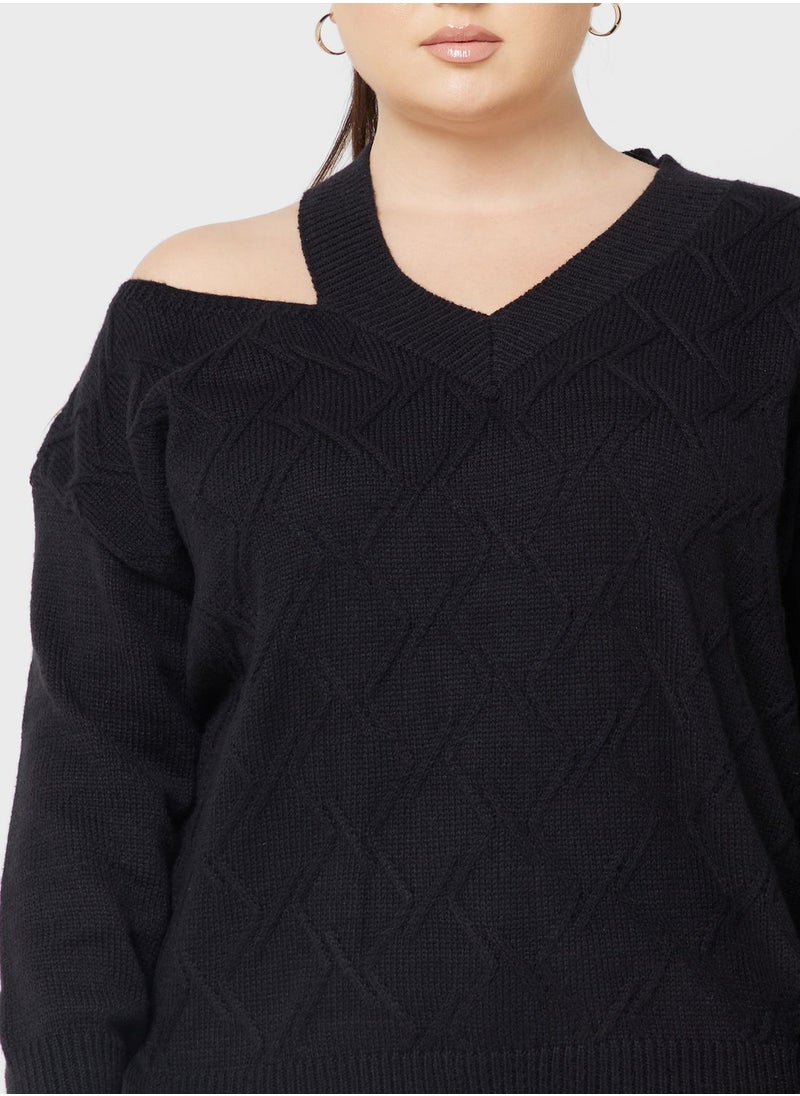 Ella Plus - Cutout Strap Detail Sweater - Image 1