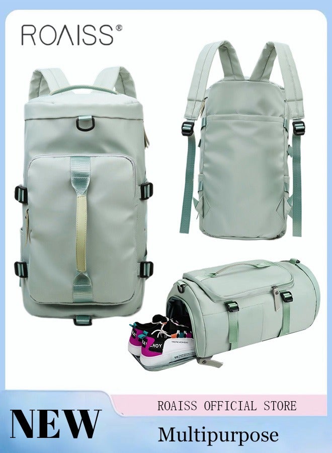 roaiss Multipurpose Gym Duffel Bag Sports Backpack Portable Waterproof Luggage Handbag Wet and Dry Separation Shoes Compartment Crossbody Bag for Women Yoga Travel  - Image 2