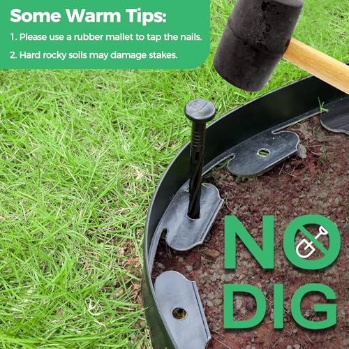 FunFanso 2-Inch x 66 FT Landscape Edging Border with 100 Anchoring Spikes, Garden Border Edging Kit, Plastic Edging Border Flexible for Garden Flower Beds Lawn Yard Paver Pathway (Black) - Image 5