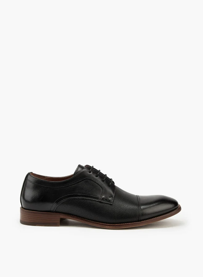 DUCHINI Men's Solid Lace-Up Derby Shoes