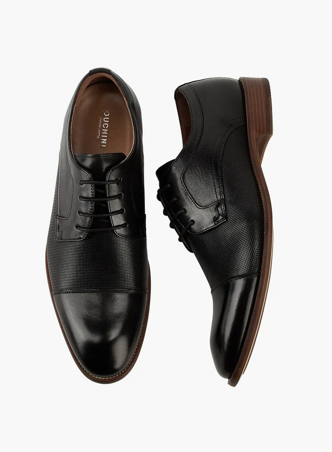 DUCHINI Men's Solid Lace-Up Derby Shoes