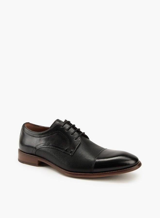 DUCHINI Men's Solid Lace-Up Derby Shoes - Image 1
