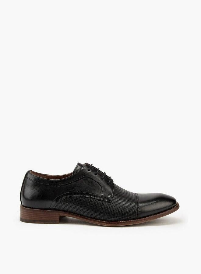 DUCHINI Men's Solid Lace-Up Derby Shoes - Image 3