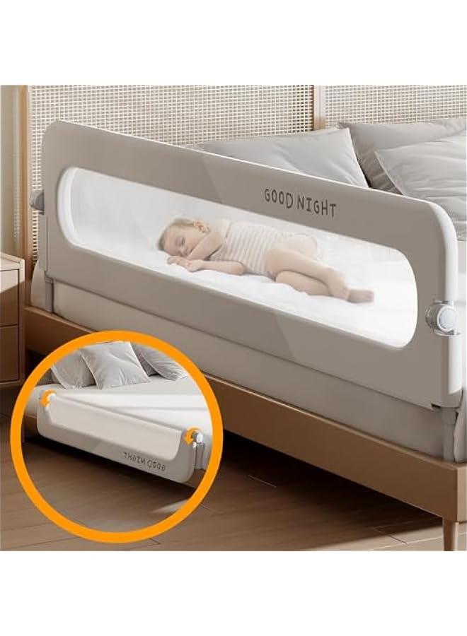 DURKU Baby Bed Rails Guard for Toddlers - Toddler Bed Rail for Queen Full King Twin Crib Bunk Size Bed Adjustable Heights  Swing Down Bedrail Extra Tall Child Safety Side Railing Guards for Kids - Image 1